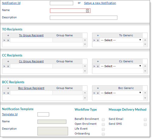 Setting Up Notification Recipients (Benefits Enrollment)