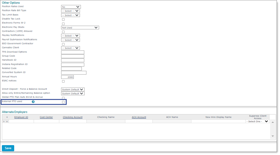 Other tab in the Client Details form screenshot