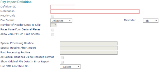 Performing Standard Pay Imports